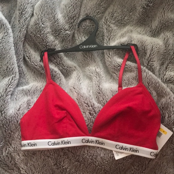 red triangle bralette